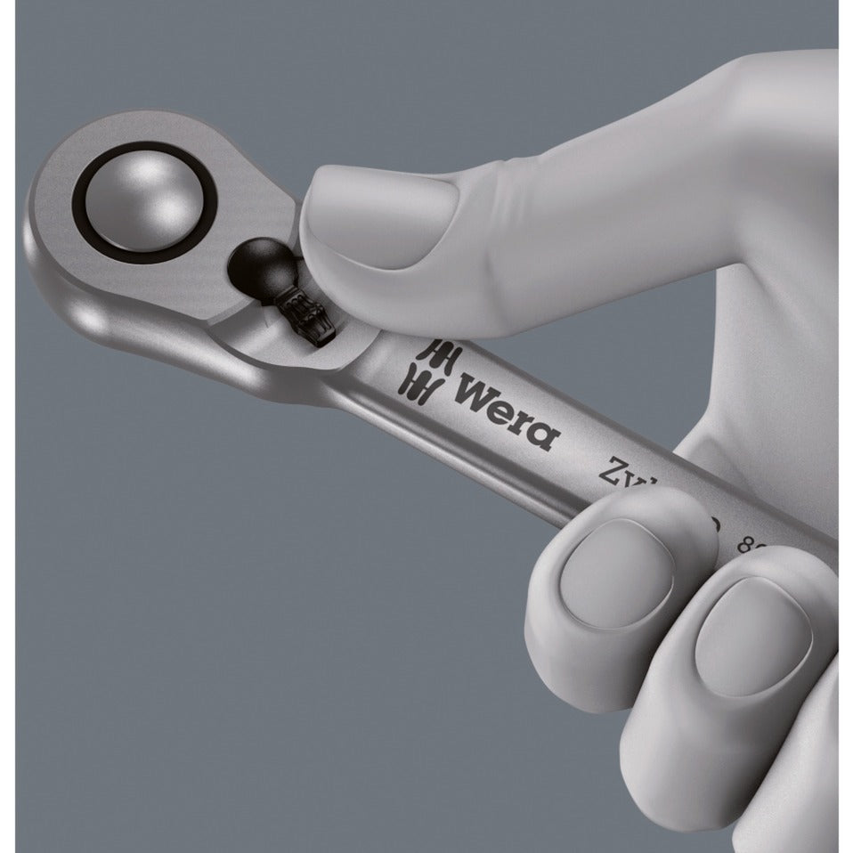Wera 8100 sa 11 zyklop metal-ratelset, 28‑delig gereedschapsset (omschakelpal, 1 4 -aandrijving)
