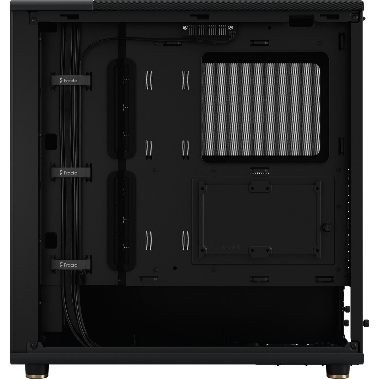 Fractal design north midi tower behuizing (zwart houtkleur | 2x usb-a | 1x usb-c)