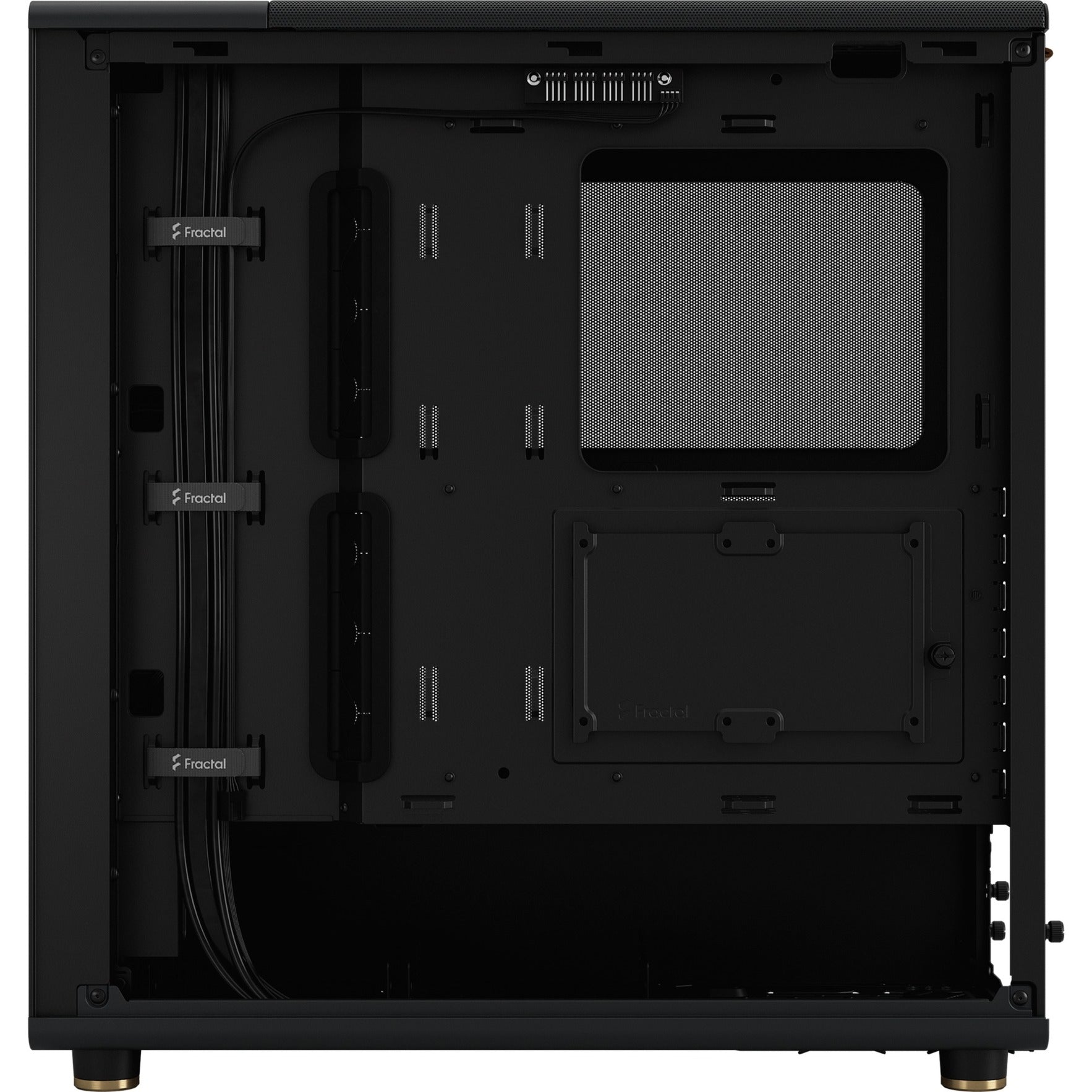 Fractal design north midi tower behuizing (zwart houtkleur | 2x usb-a | 1x usb-c)