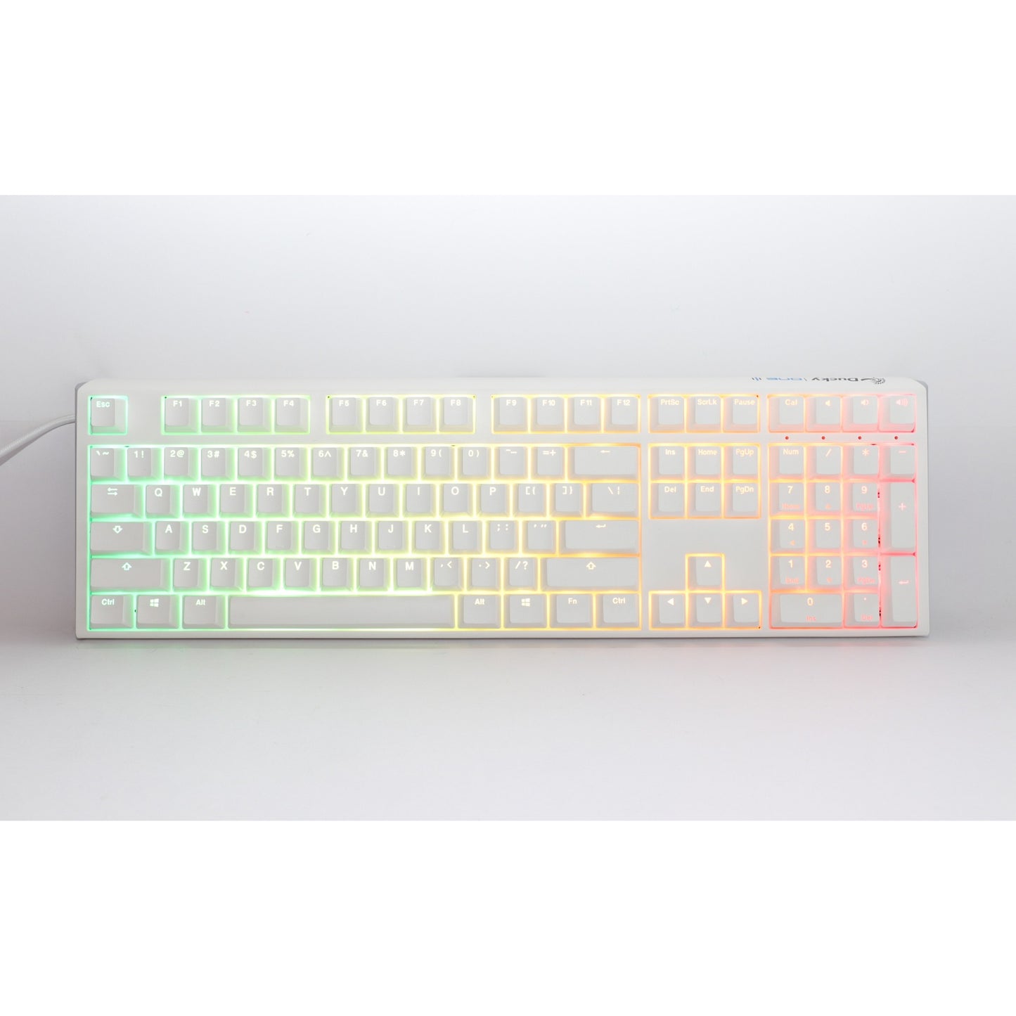 Ducky one 3 classic pure white rgb mechanisch toetsenbord (wit, us lay-out (qwerty), cherry mx silent red, 100%, rgb led, double-shot pbt, hot-swappable, quack mechanics)