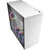 Sharkoon pure steel rgb midi tower behuizing (wit | 2x usb-a | rgb | tempered glass)