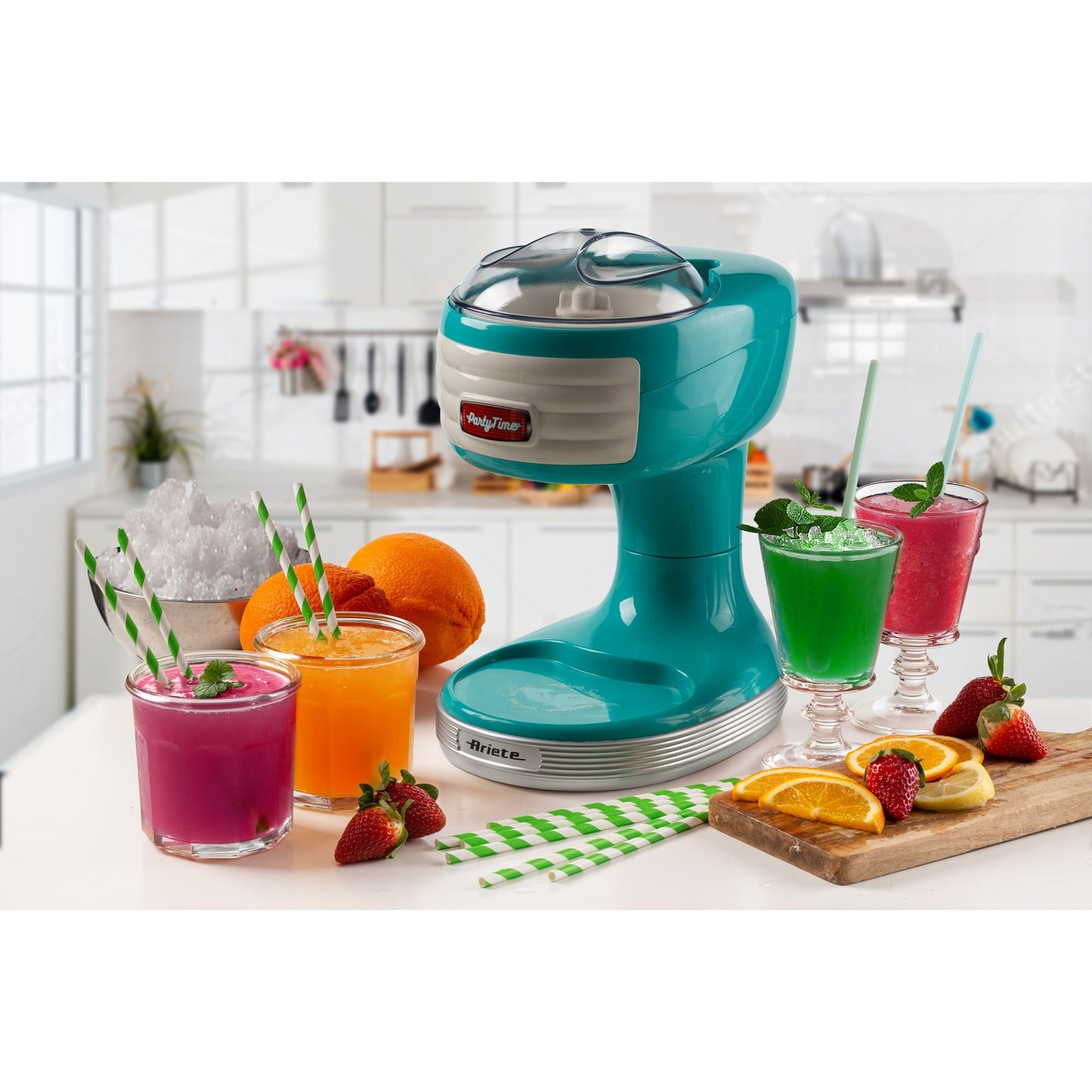 Ariete party time schaafijs machine 0076 01 ijsmachine (lichtblauw)