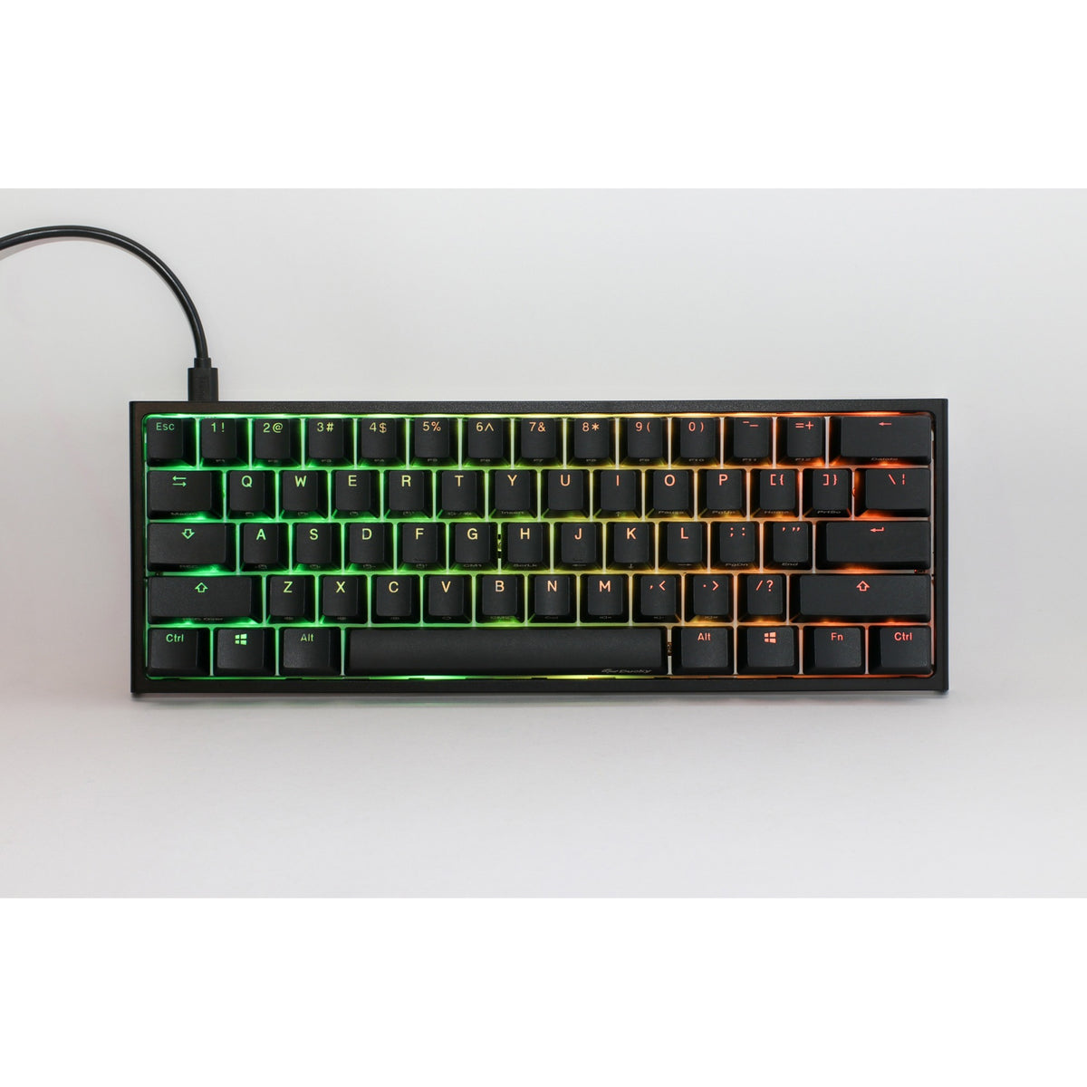 Ducky one 2 pro mini classic rgb mechanisch gaming toetsenbord (zwart, us lay-out (qwerty), cherry mx silent red, 60%, rgb led, double-shot pbt, quack mechanics)
