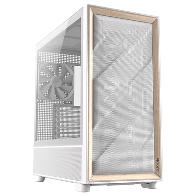 Antec flux midi tower behuizing (wit | 2x usb-a | 1x usb-c | tempered glass)