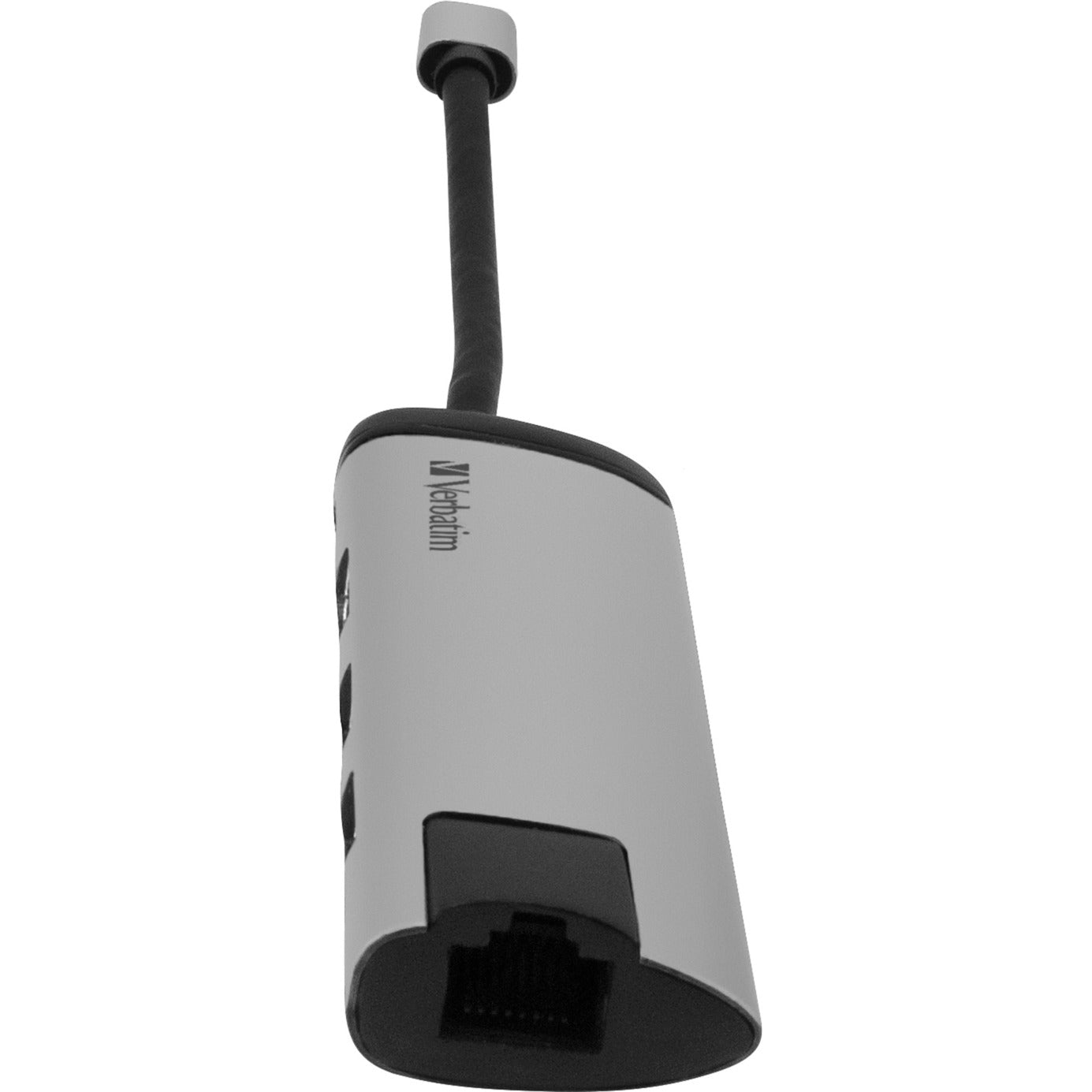 Verbatim usb 3.2 gen 1 multiport hub, usb-c > 2x usb-a + usb-c + hdmi + rj-45 usb-hub (zilver zwart, pd, opladen tot 100 watt)