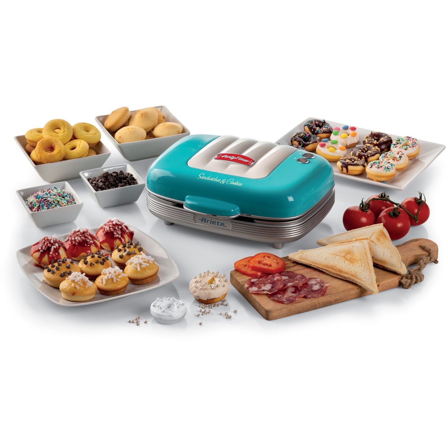 Ariete party time tosti cupcake maker 1972 01 sandwichmaker (lichtblauw)