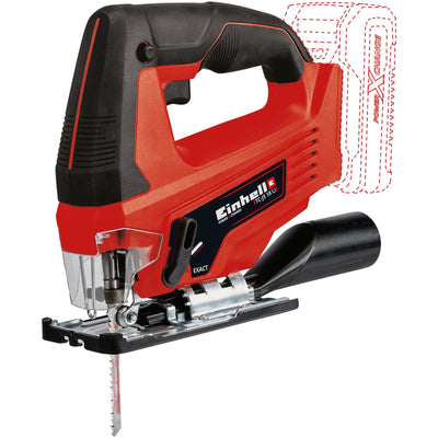Einhell accu decoupeerzaag tc-js 18 li solo - power x-change - 18 v li-ion - slaghoogte: 20 mm - versteksneden: max. 45° - incl. zaagblad - excl. accu en lader