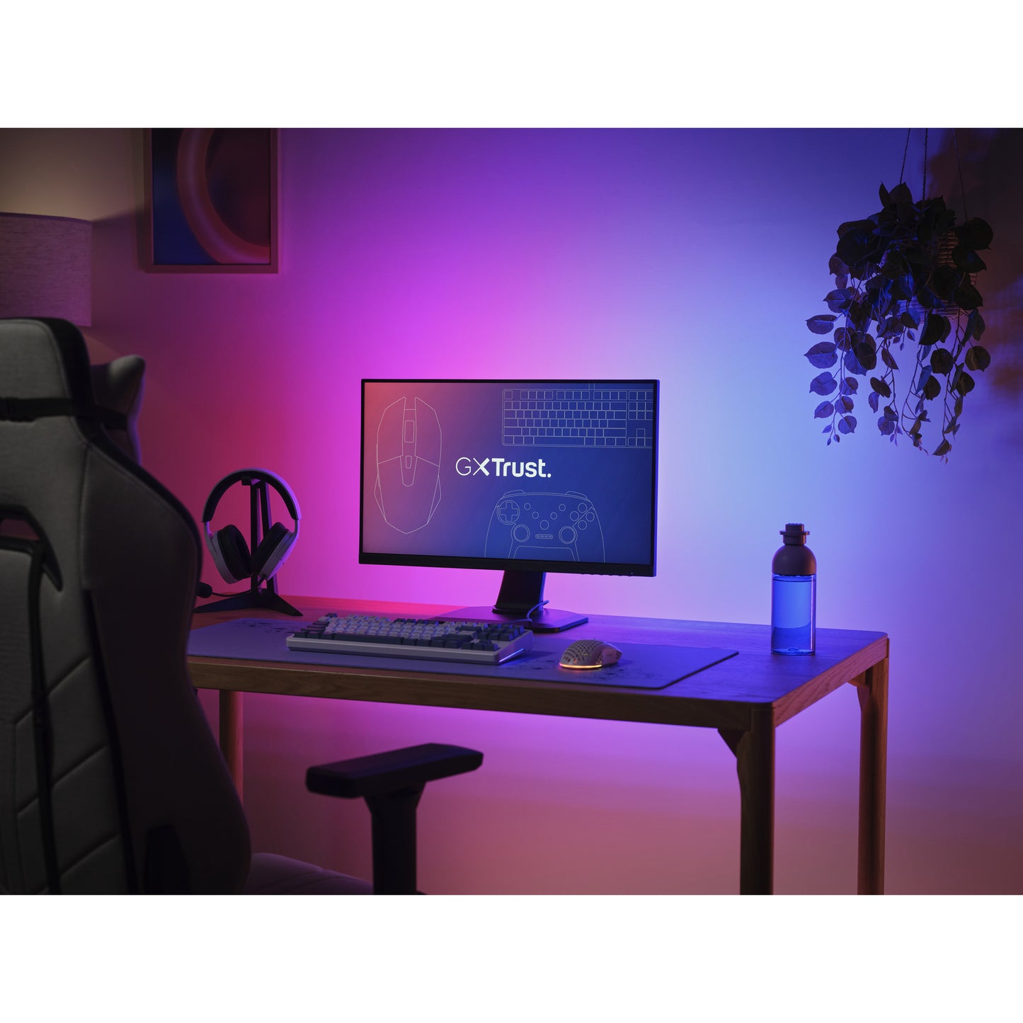 Trust gxt 907 vybz rgb-achtergrondverlichting voor monitoren (zwart)