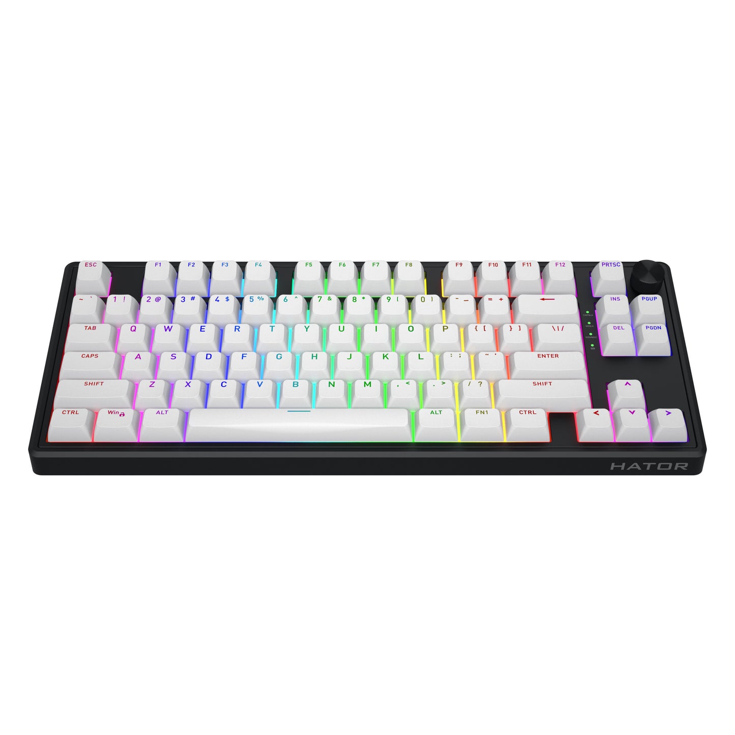 Hator skyfall wireless, gaming toetsenbord (zwart, us lay-out, hator aurum lemon, 80% (tkl), rgb, double shot abs, hot-swap, 2.4ghz bluetooth usb-c)