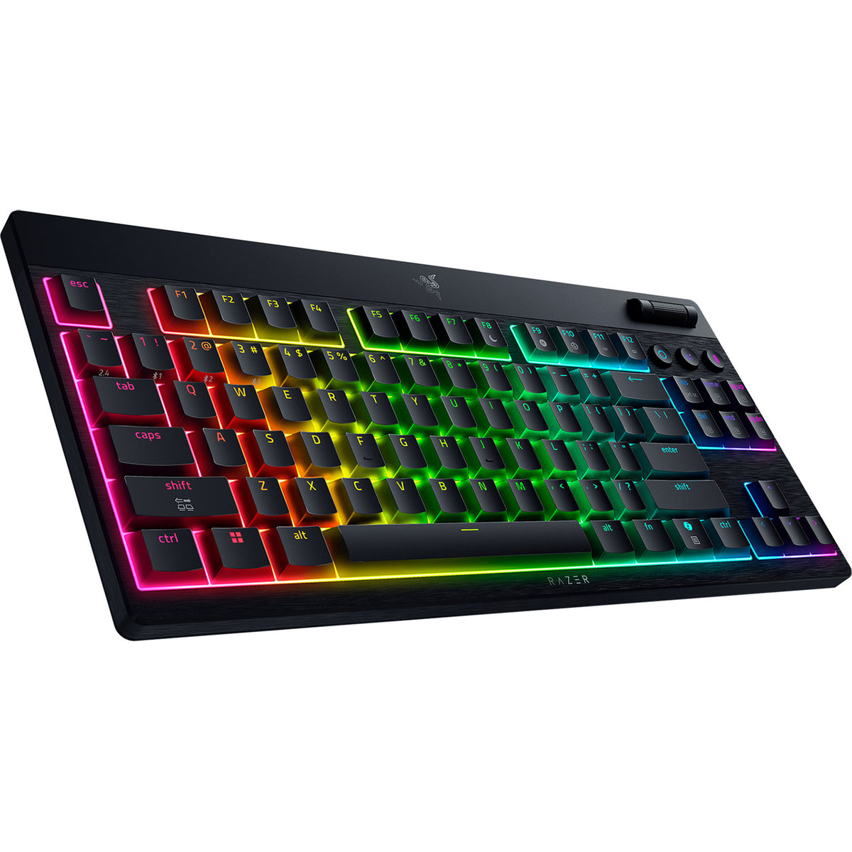 Razer blackwidow v4 low-profile rgb mechanisch gaming toetsenbord (zwart, us lay-out (qwerty), low-profile orange, 80% (tkl))