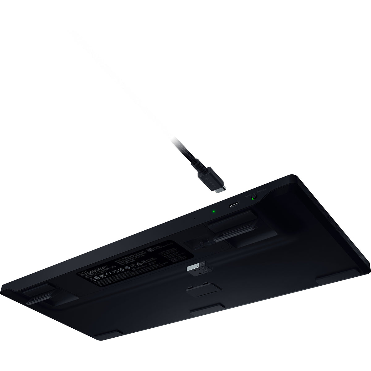 Razer blackwidow v4 low-profile rgb mechanisch gaming toetsenbord (zwart, us lay-out (qwerty), low-profile orange, 80% (tkl))