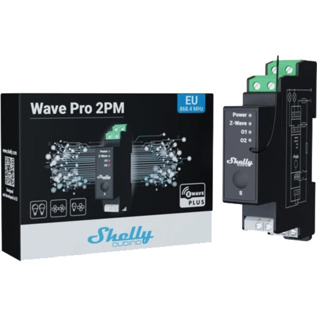 Shelly wave pro 2pm - 2-kanaals repeater - energiebewaking