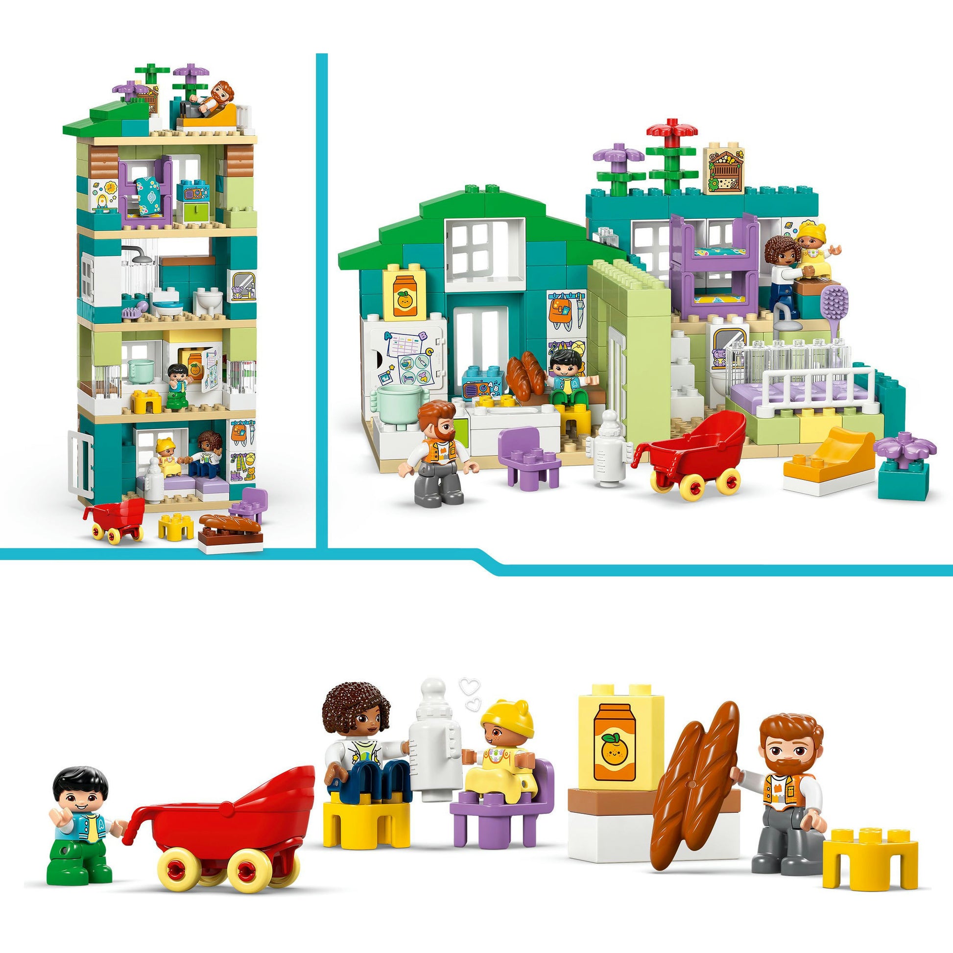 Lego duplo town 10470 - woonhuis - 3-in-1 - inclusief figuren