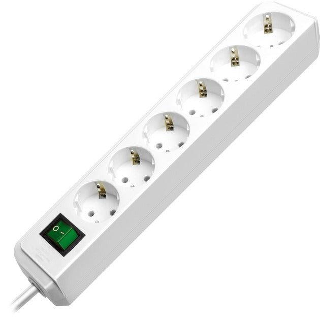 Brennenstuhl eco-line met schakelaar 6-voudig wit 1,5m h05vv-f 3g1,5