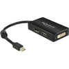 Delock mini displayport > displayport hdmi dvi adapter (zwart, 0,16 meter)