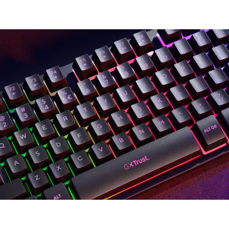 Trust gxt 833 thado toetsenbord met tkl-verlichting (zwart, us lay-out (qwerty), 80% (tkl), rgb)