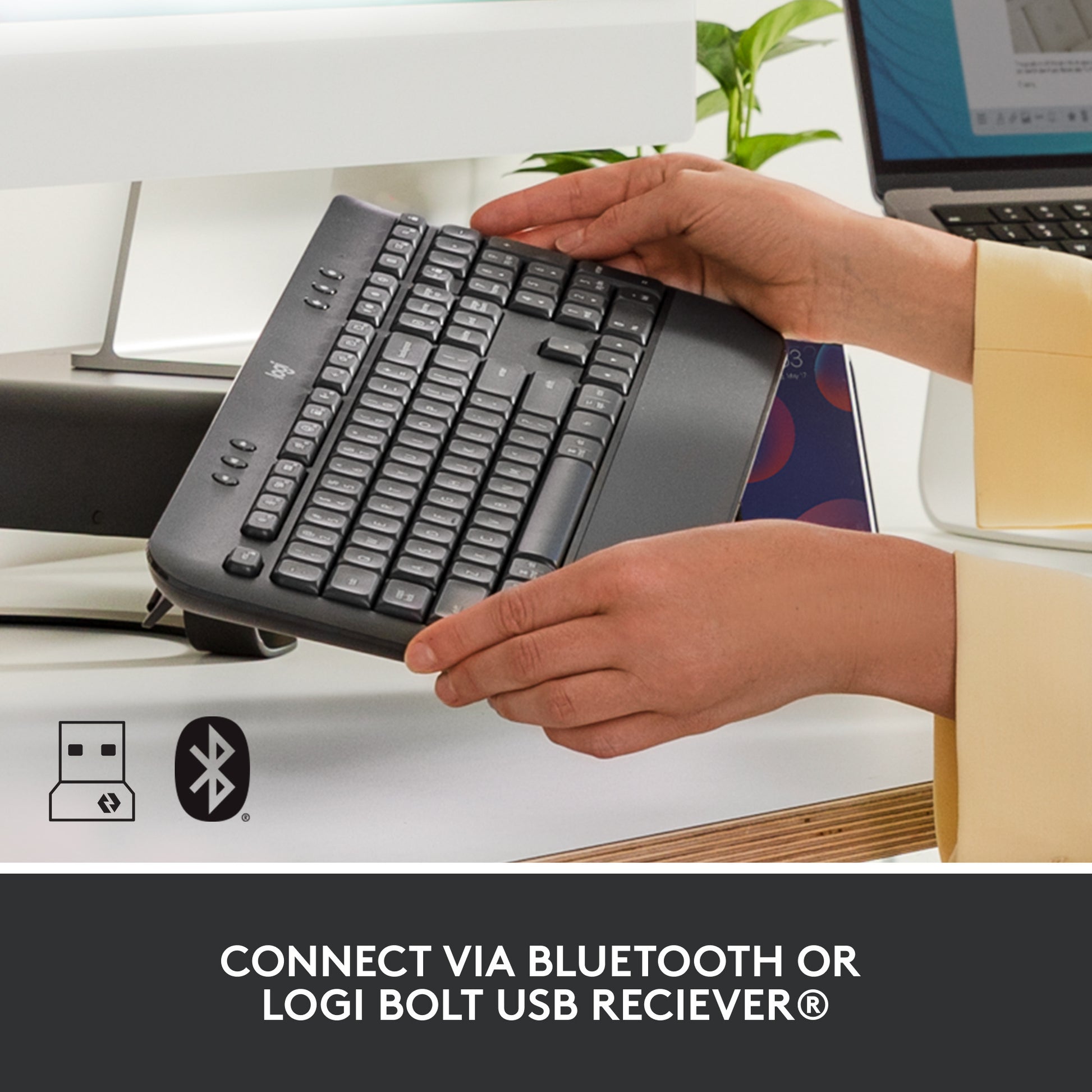 Logitech signature k650 wireless comfort toetsenbord (grafiet, us-international lay-out (qwerty), 100%)