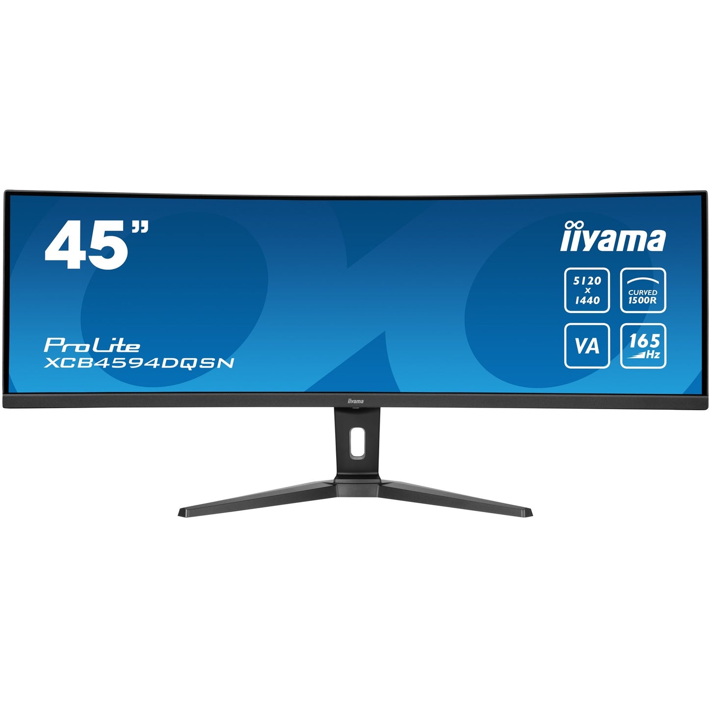 Iiyama prolite xcb4594dqsn-b1 44.5 curved ultrawide monitor (zwart, 2x hdmi, displayport, 3x usb-a, usb-b, usb-c, rj-45, 165 hz)
