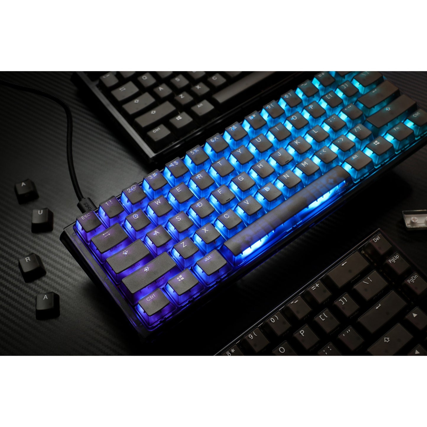 Ducky one 3 mini aura rgb mechanisch toetsenbord (zwart, us lay-out (qwerty), cherry mx brown, 60%, abs double shot, hot swap)