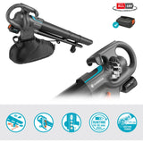 Gardena stofzuiger -blazer powerjet collect bladzuiger bladblazer (grijs zwart, 18v p4a-accu en oplader inbegrepen) - afbeelding 4