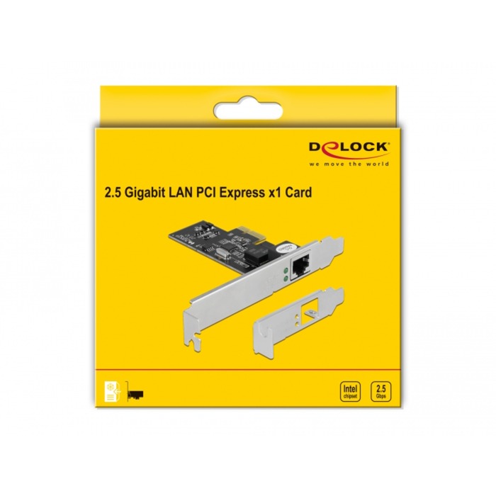 Delock pci express x1 card naar 1x rj45 2,5 gigabit lan i225 netwerkadapter