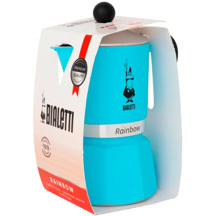Bialetti rainbow espressomachine (lichtblauw, 6-kops)