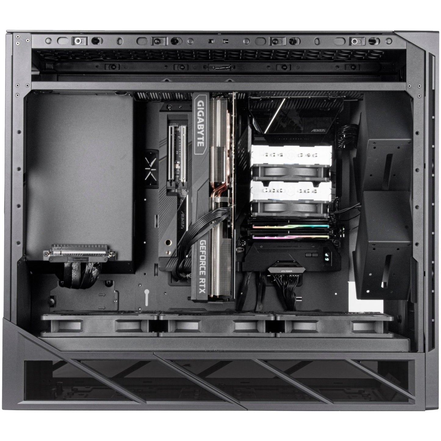 Silverstone alta f2 big tower behuizing (zwart | 4x usb-a | 1x usb-c | tempered glass)