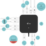 I-tec usb-c hdmi dp docking station with power delivery 100 w (zwart) - afbeelding 4