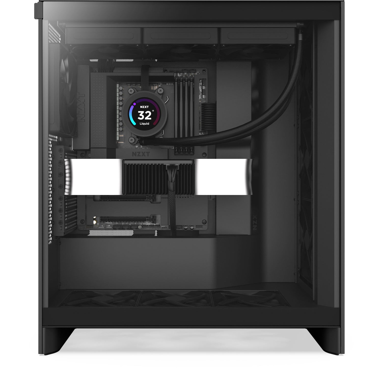 Nzxt h7 flow (2024) midi tower behuizing (zwart | 2x usb-a | 1x usb-c | tempered glass)