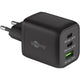 Goobay usb-c snellader nano (65 w) en usb-c textielkabel (zwart, 1 meter)