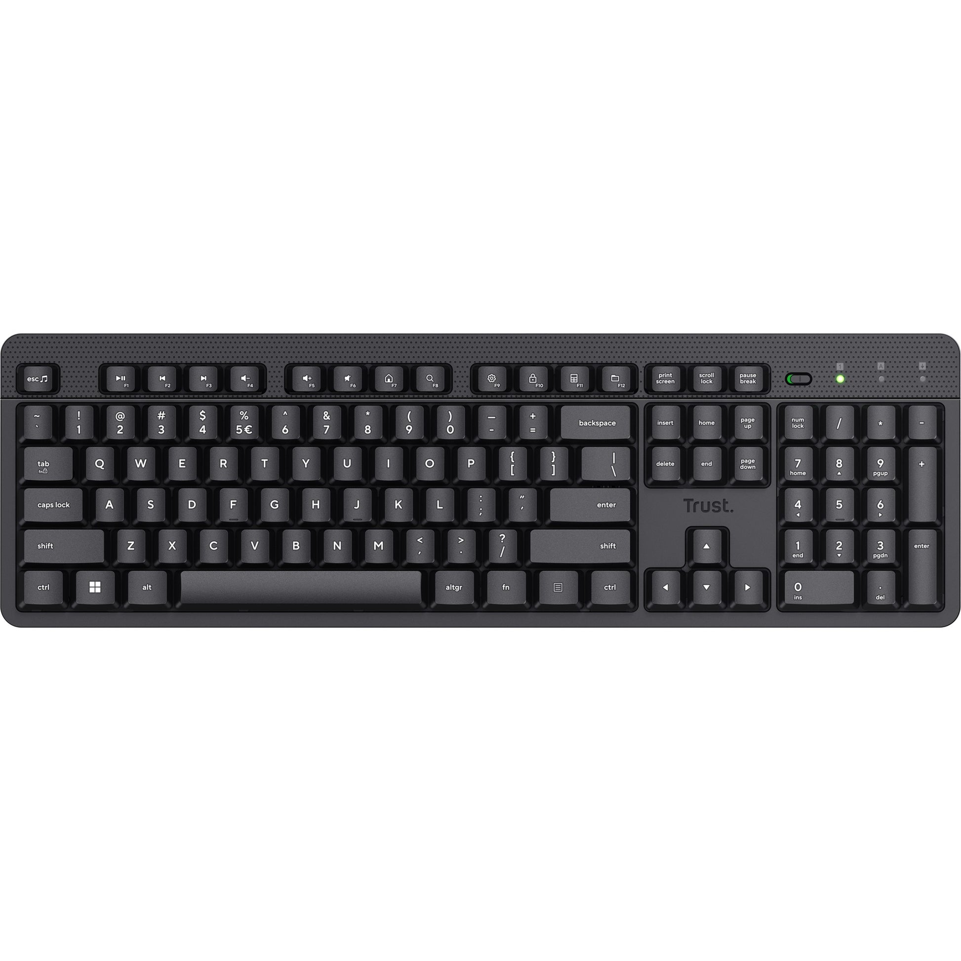 Trust ody ii draadloos toetsenbord (zwart, eu lay-out (qwerty), membraan, stil)