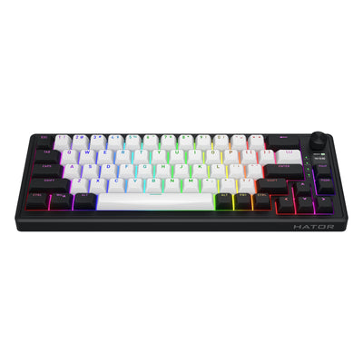 Hator skyfall mag ultima 8k wireless rgb mechanisch gaming toetsenbord (zwart, us lay-out (qwerty), hator aurum ice, 65%, rgb, double-shot pbt, hot-swap, 2.4ghz | bluetooth | usb-c)