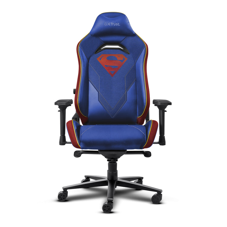 Trust gxt 721sm ruya pro superman gaming stoel (blauw rood)