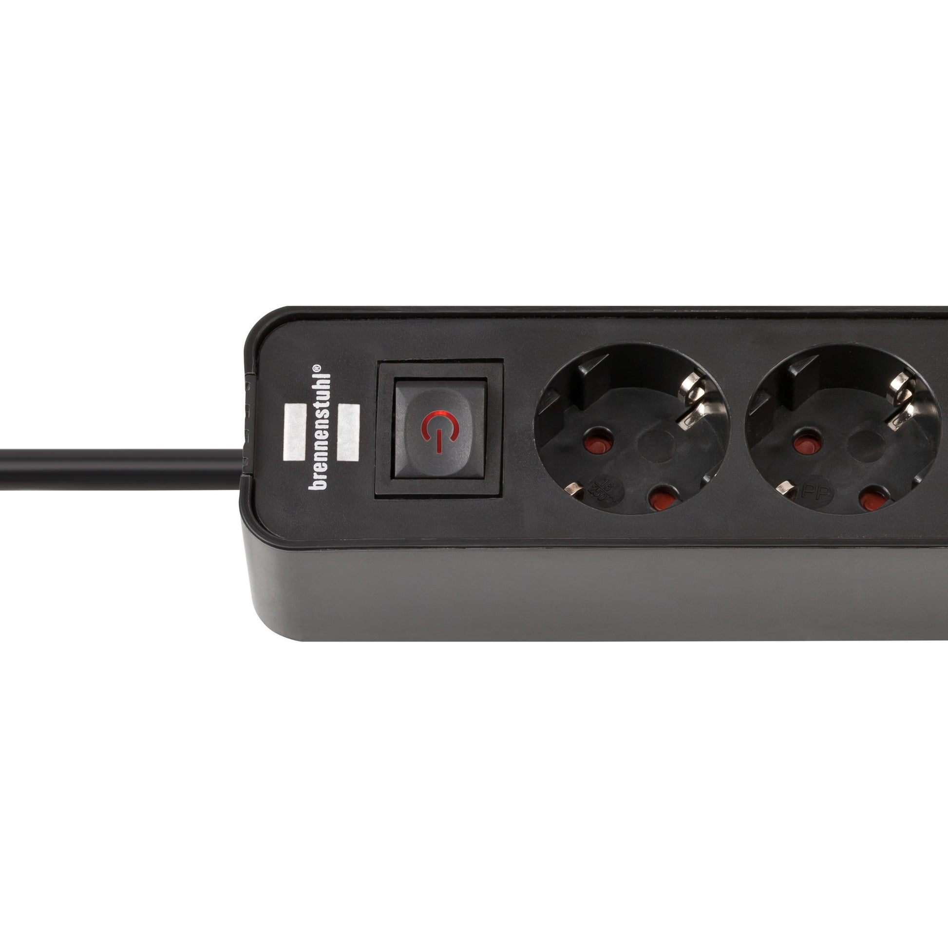 Brennenstuhl ecolor 4-voudige stekkerdoos met 2 usb-laadaansluitingen stekkerdoos (zwart, 2x usb-c)