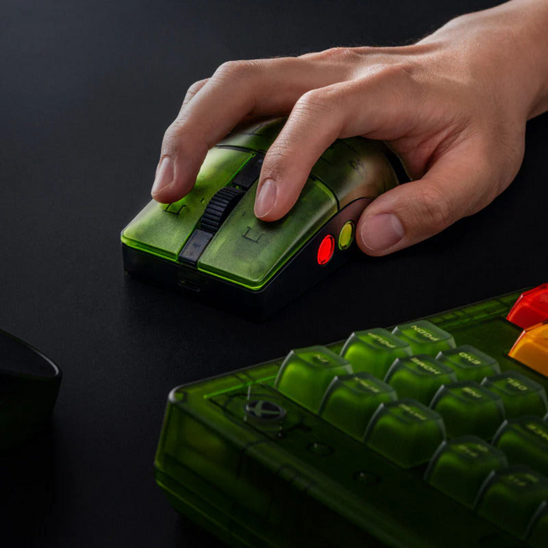 8bitdo retro r8 mouse - xbox edition (groen, 50 - 26000 dpi, bluetooth usb-c 2.4 ghz)