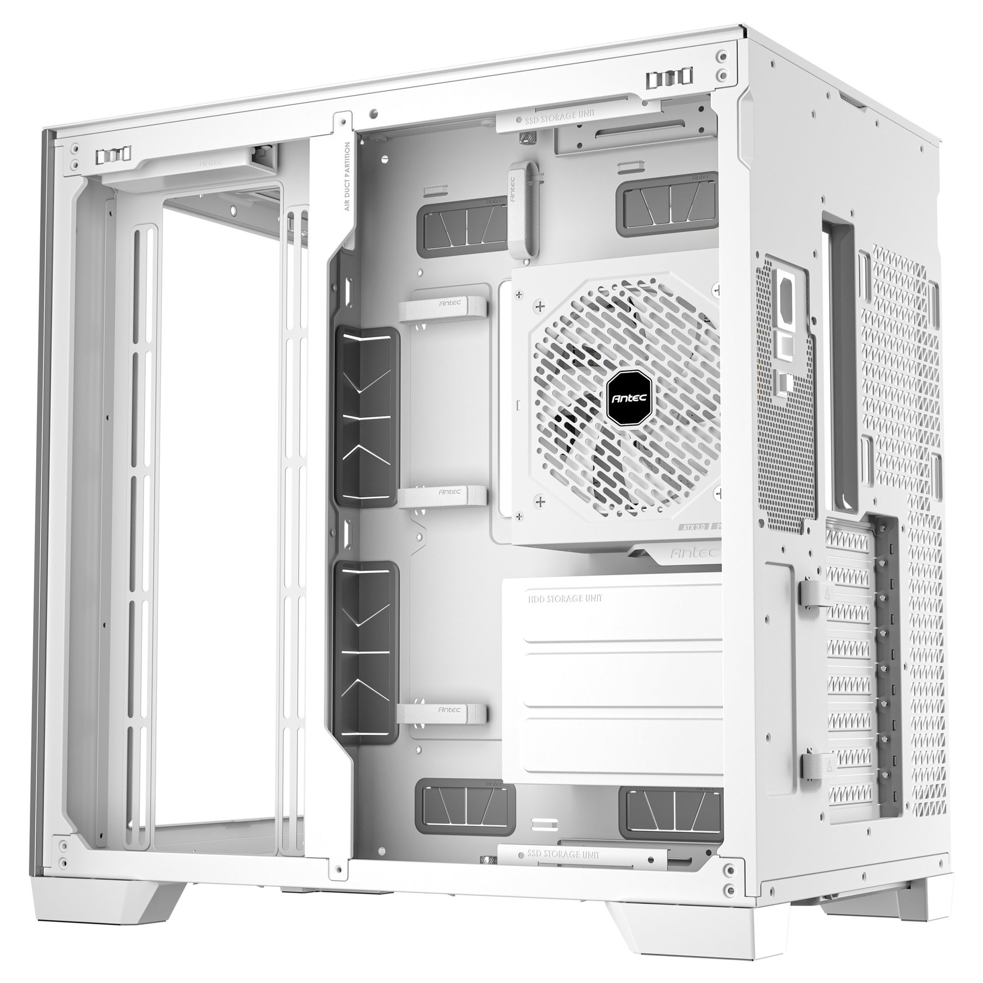 Antec c8 midi tower behuizing (wit zilver | 2x usb-a | 1x usb-c | tempered glass)