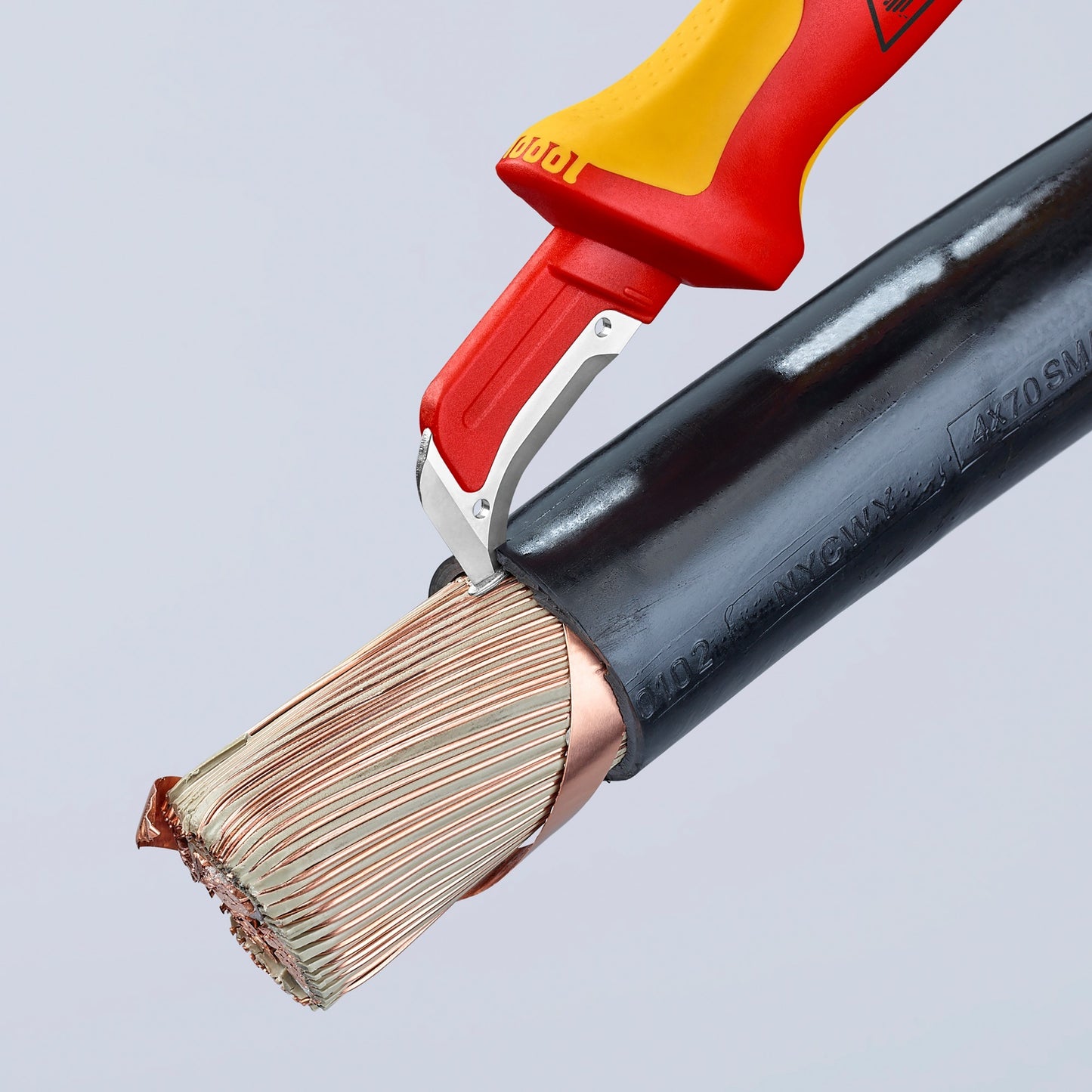 Knipex ontmantelingsmes 9855sb (rood geel, 180 mm)