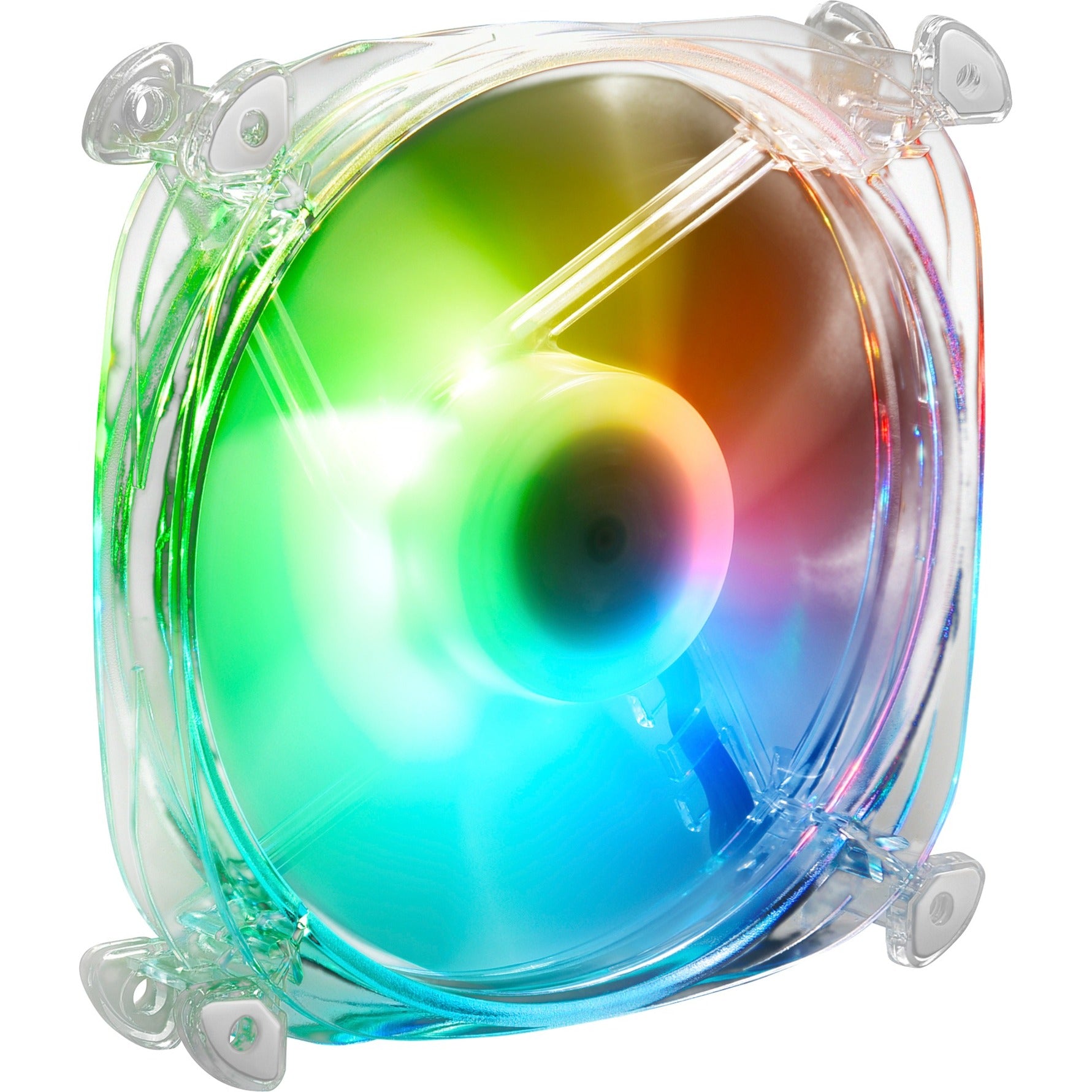 Sharkoon shark disc pwm rgb case fan (transparant, 120 x 120 x 25 mm)