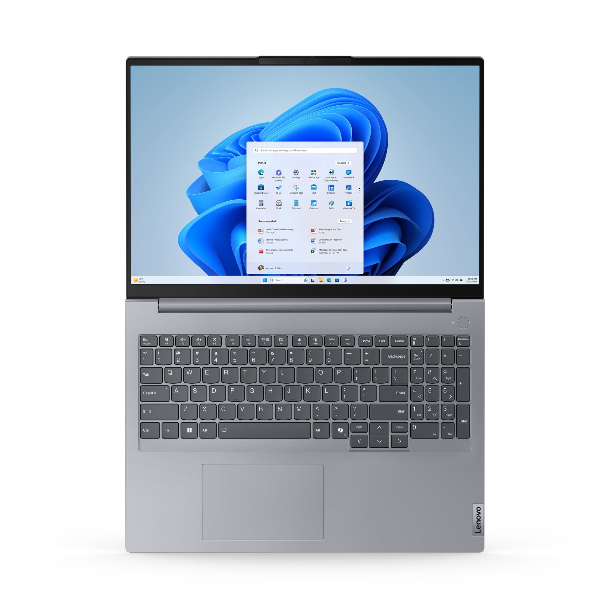 Lenovo thinkbook 16 g7 arp (21mw00ckmh) 16 laptop (grijs | ryzen 5 7535hs | radeon 660m | 16 gb | 512 gb ssd)