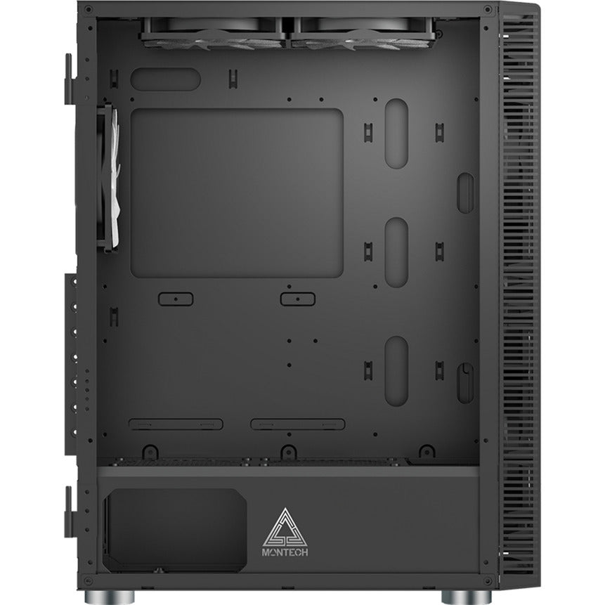 Montech x3 glass midi tower behuizing (zwart | 3x usb-a | rgb | tempered glass)