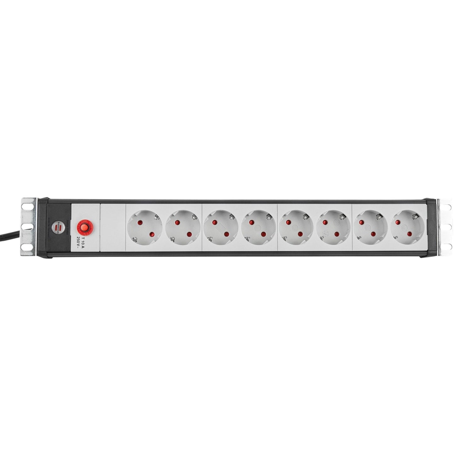 Brennenstuhl premium-line 19 contactdoosstrip voor schakelkasten 8-voudig zw lichtgr 3m h05vv-f 3g1,5 19 -format