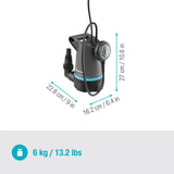 Gardena 2-in-1 dompelpomp voor helder water 20000 basic dompel- en drukpompen (grijs zwart, 550 watt, 20.000 l h, met vlotterschakelaar) - afbeelding 3