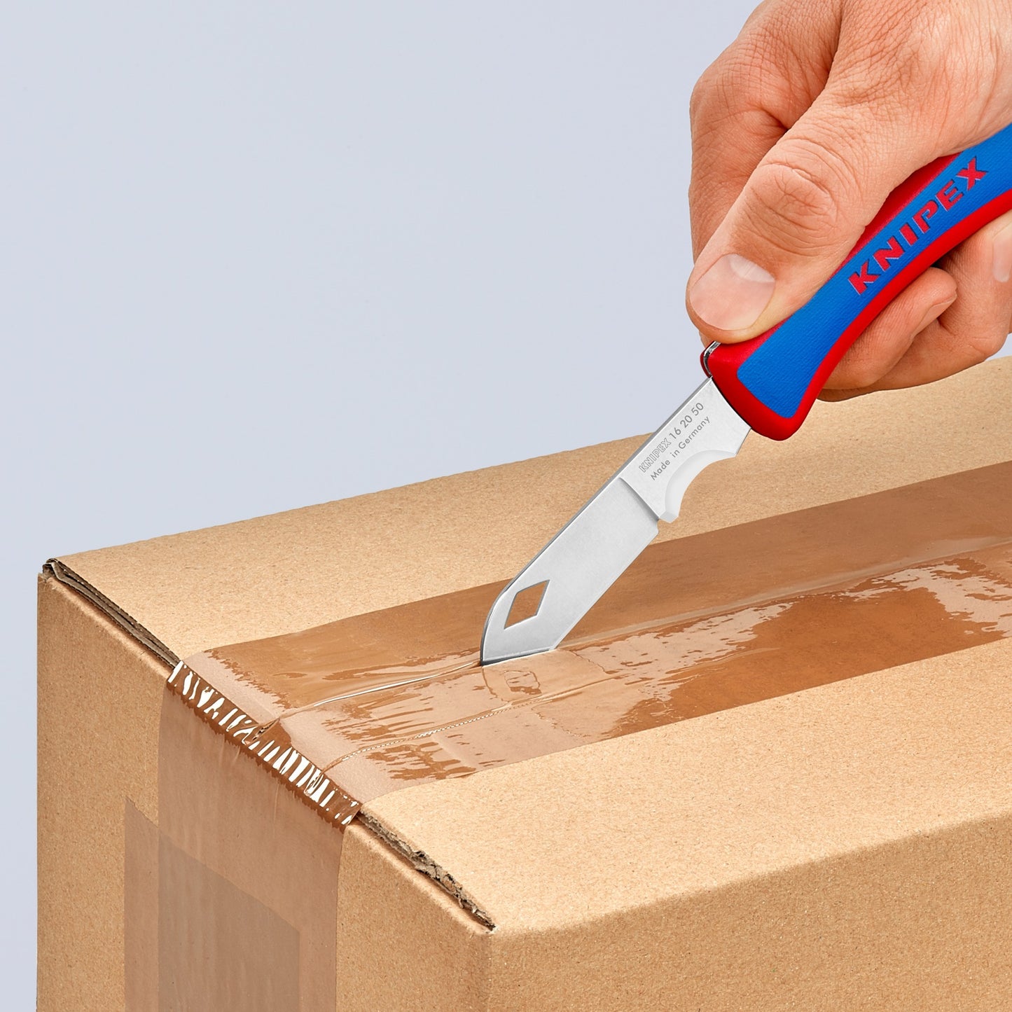Knipex electriciën zakmes 16 20 50 sb (rood blauw, lengte 120mm)