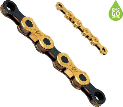 Kmc ketting x12 12v 126l waxed goud zwart