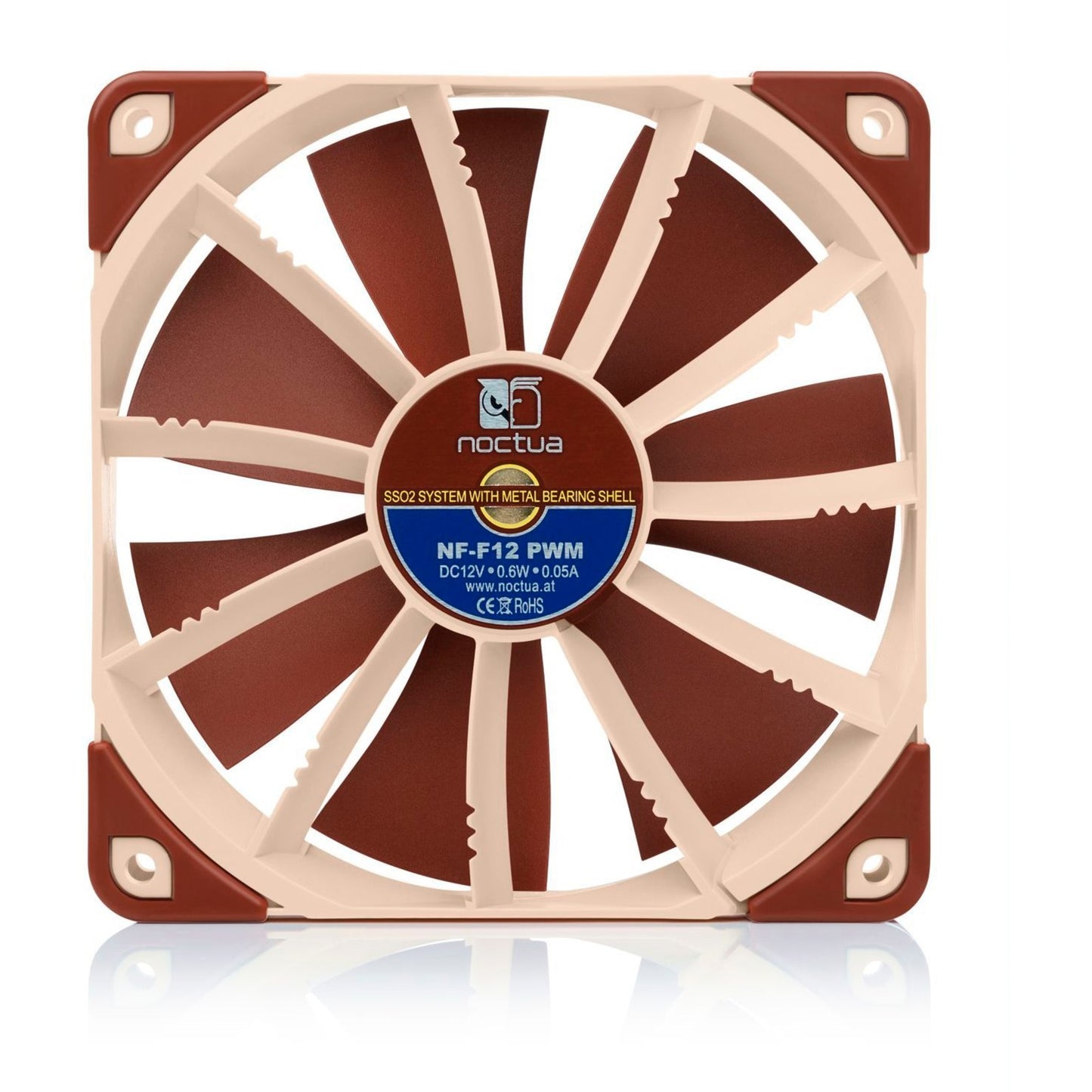 Noctua nf-f12 pwm case fan (lichtbruin, 120 x 120 x 25 mm)