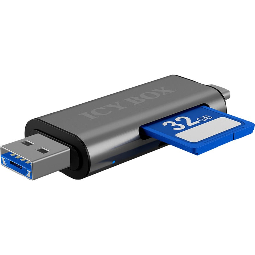 Icy box ib-cr200-c externe cardreader met multi-usb connector kaartlezer (antraciet)