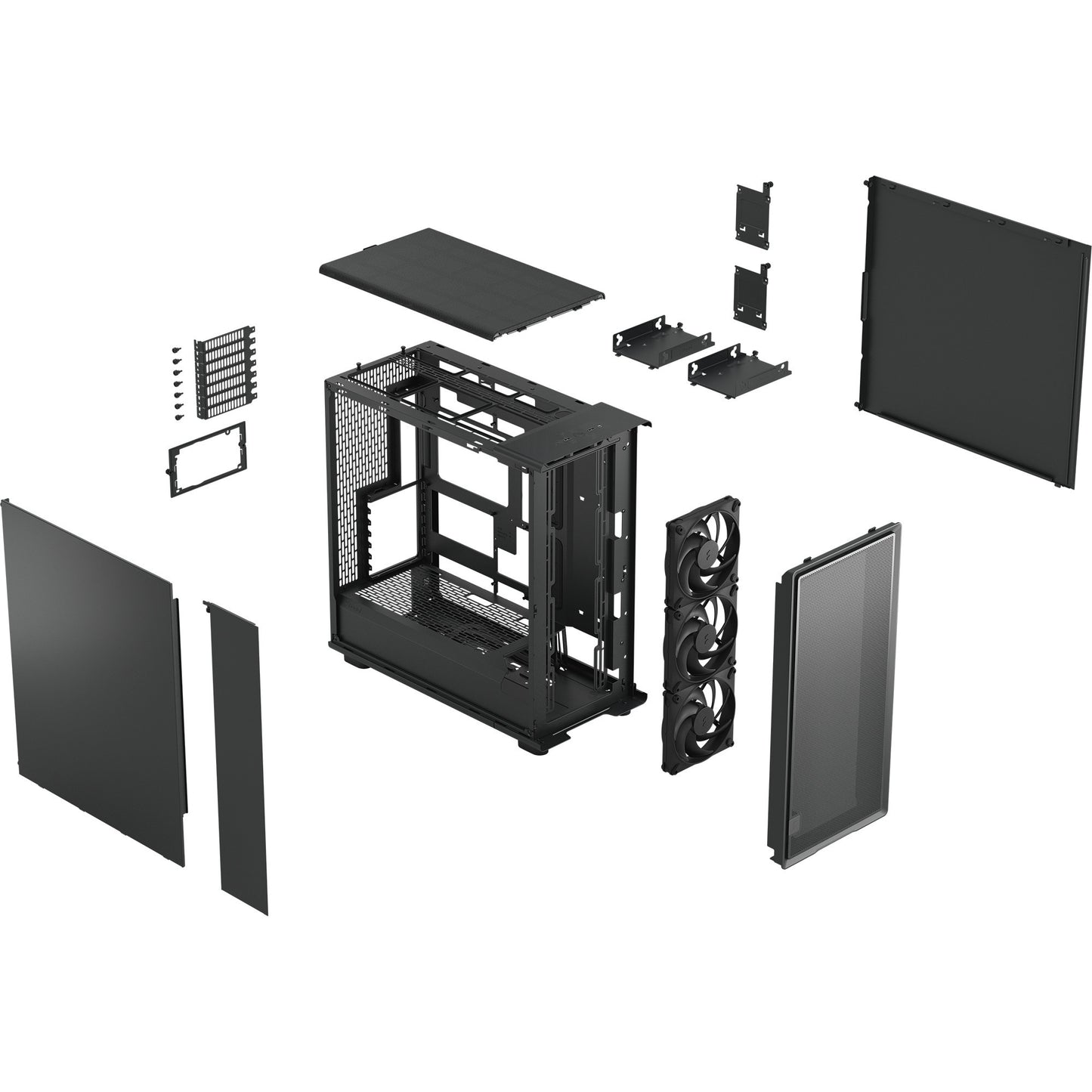 Fractal design epoch xl solid midi tower behuizing (zwart | 2x usb-a | 1x usb-c)
