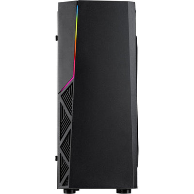 Inter-tech b-02 rgb midi tower behuizing (zwart | 3x usb-a | rgb | window)