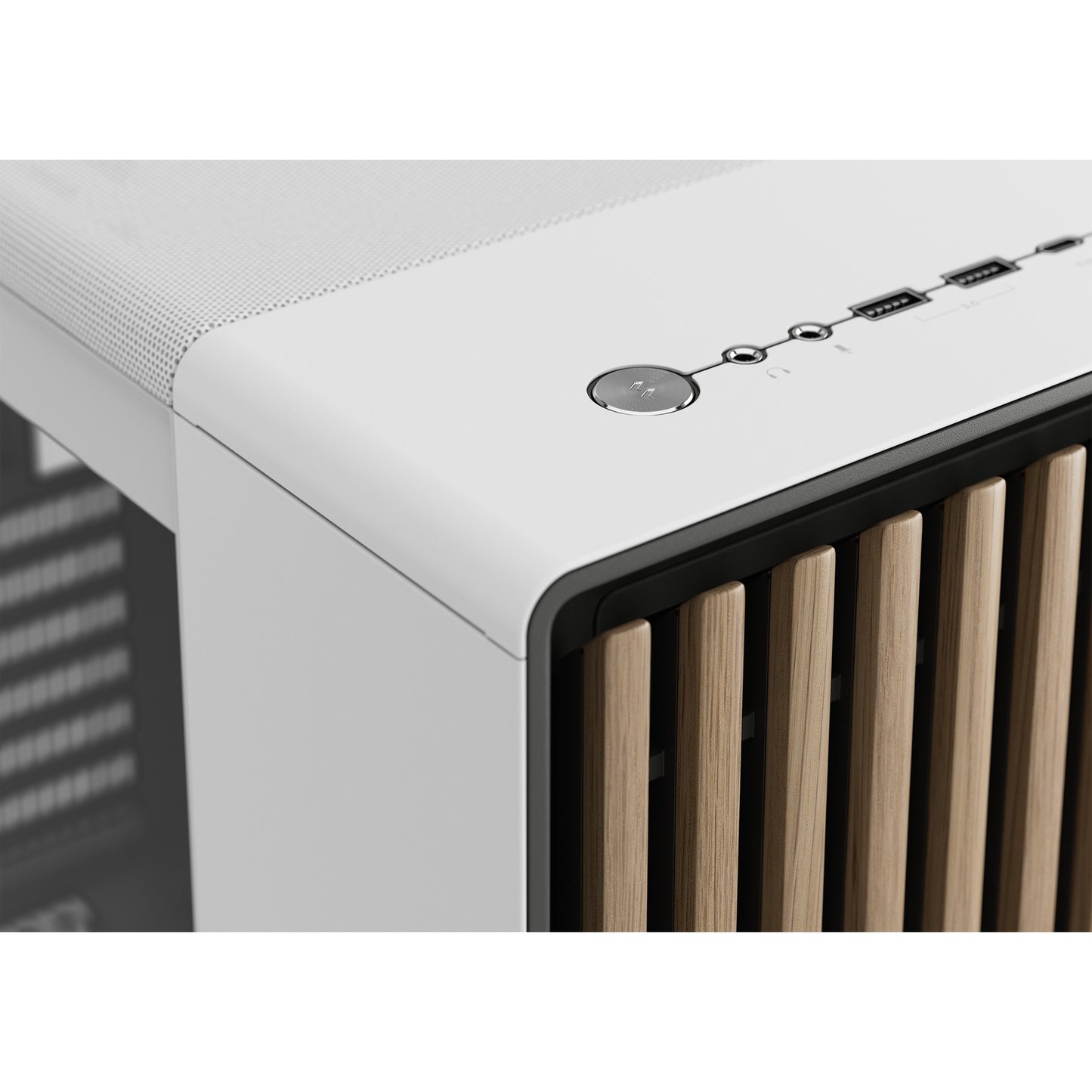 Fractal design north xl midi tower behuizing (wit houtkleur | 2x usb-a | 1x usb-c | tempered glass)