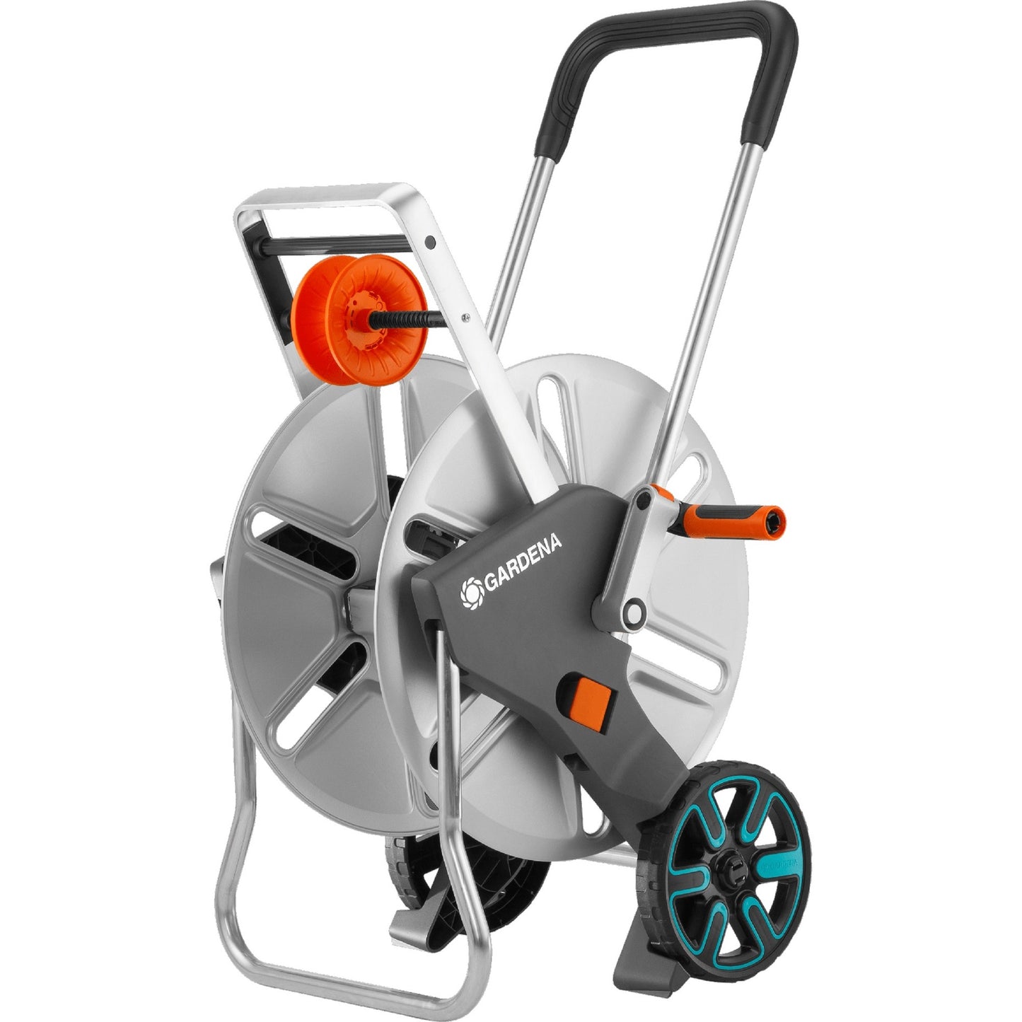 Gardena slangenwagen aquaroll l easy metal (grijs oranje, 18550-20)